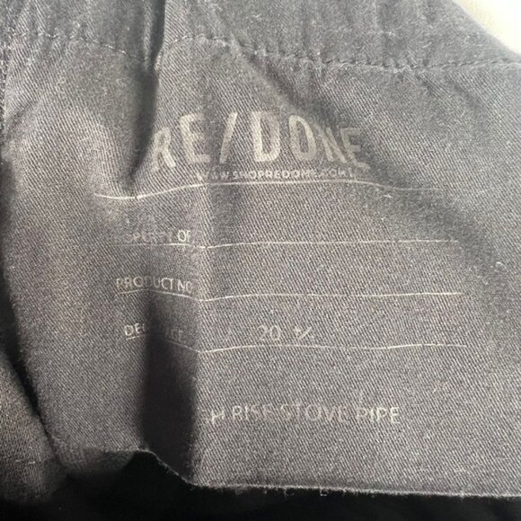 NWOT RE/DONE ORIGINALS Stove Pipe High Rise Raw Hem Jet Black SELF/CORP Jeans 26 - Picture 5 of 16